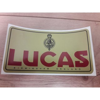 Aufkleber LUCAS Batterie ca. 12x9cm gold