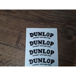 Aufkleber DUNLOP , schwarz auf transparenter Folie, sehr robust