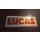 LUCAS Batterieaufkleber ca. 12x4,5cm gold